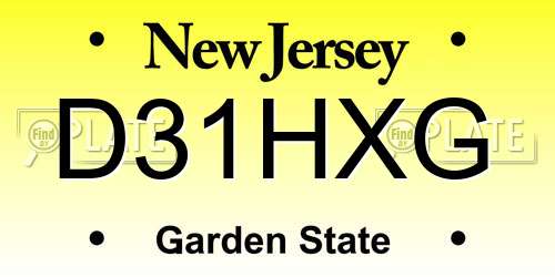 D31HXG New Jersey License Plate