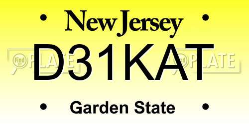 D31KAT New Jersey License Plate