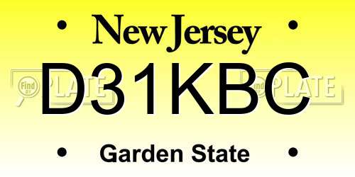 D31KBC New Jersey License Plate