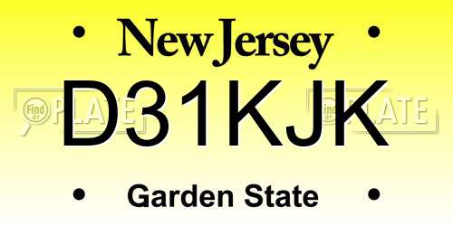 D31KJK New Jersey License Plate