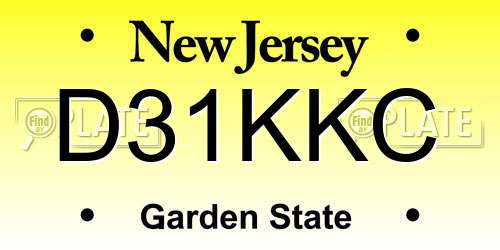 D31KKC New Jersey License Plate