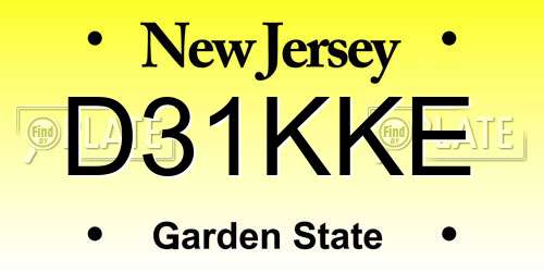 D31KKE New Jersey License Plate