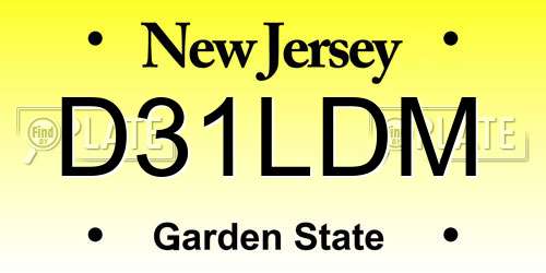 D31LDM New Jersey License Plate