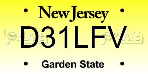 D31LFV New Jersey License Plate