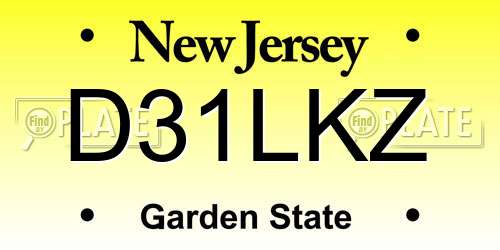 D31LKZ New Jersey License Plate