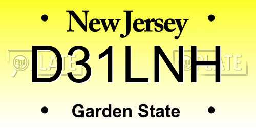 D31LNH New Jersey License Plate