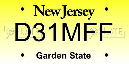 D31MFF New Jersey License Plate