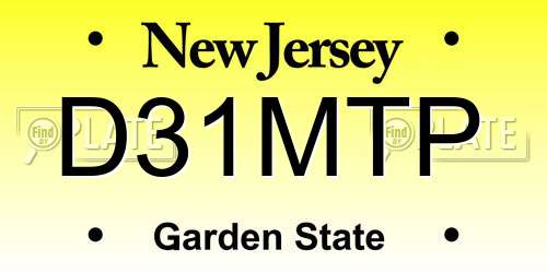 D31MTP New Jersey License Plate
