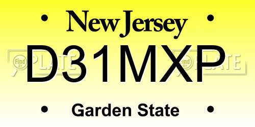 D31MXP New Jersey License Plate