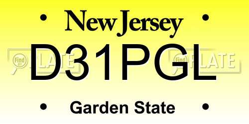 D31PGL New Jersey License Plate