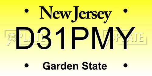 D31PMY New Jersey License Plate
