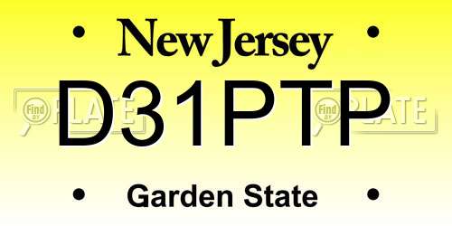 D31PTP New Jersey License Plate