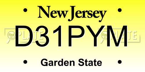 D31PYM New Jersey License Plate