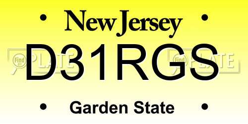 D31RGS New Jersey License Plate