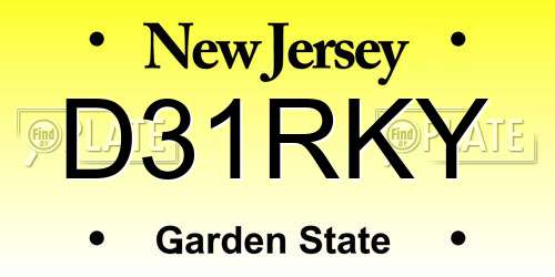 D31RKY New Jersey License Plate