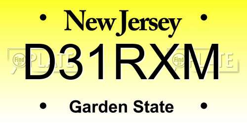 D31RXM New Jersey License Plate