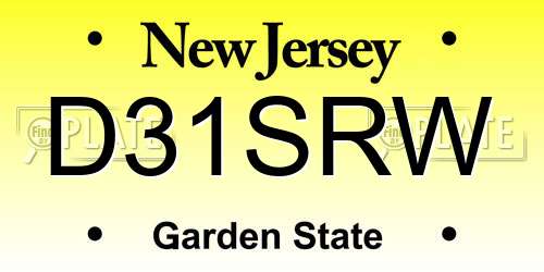 D31SRW New Jersey License Plate