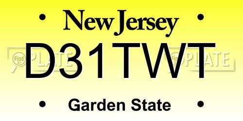 D31TWT New Jersey License Plate