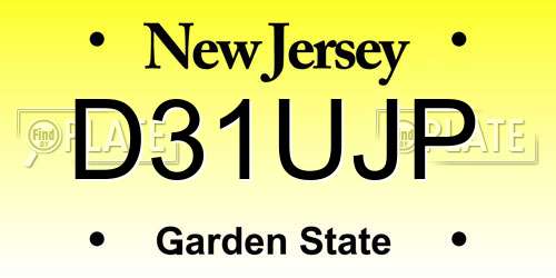 D31UJP New Jersey License Plate
