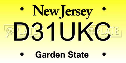 D31UKC New Jersey License Plate