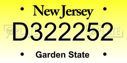 D322252 New Jersey License Plate