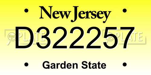 D322257 New Jersey License Plate
