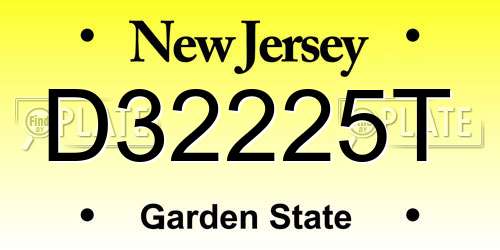 D32225T New Jersey License Plate