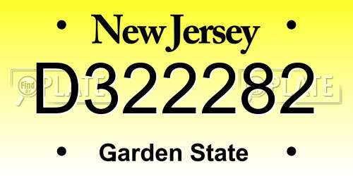 D322282 New Jersey License Plate
