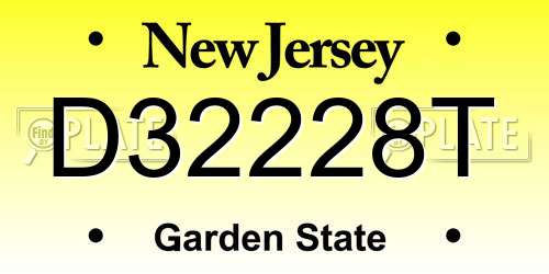 D32228T New Jersey License Plate