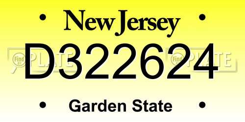 D322624 New Jersey License Plate