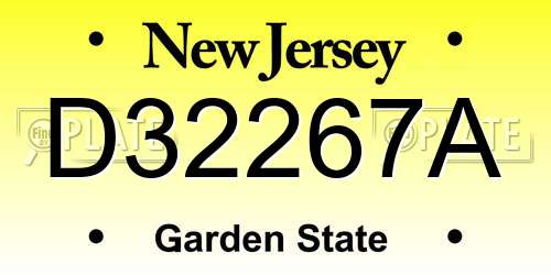 D32267A New Jersey License Plate