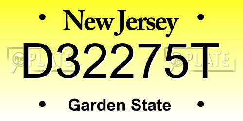 D32275T New Jersey License Plate