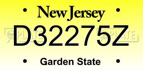 D32275Z New Jersey License Plate