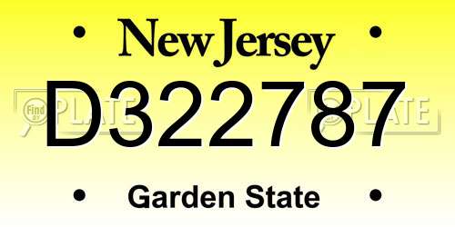 D322787 New Jersey License Plate