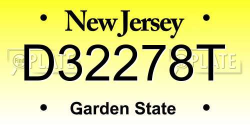 D32278T New Jersey License Plate