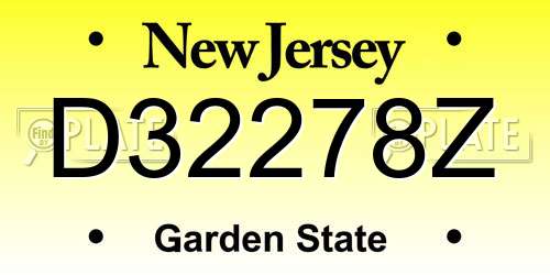 D32278Z New Jersey License Plate