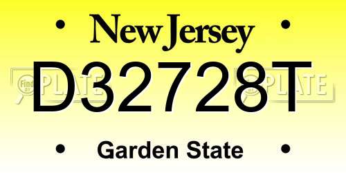 D32728T New Jersey License Plate