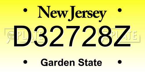 D32728Z New Jersey License Plate