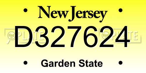 D327624 New Jersey License Plate