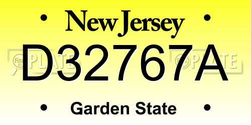 D32767A New Jersey License Plate