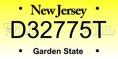 D32775T New Jersey License Plate