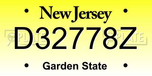 D32778Z New Jersey License Plate