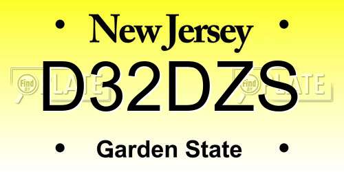 D32DZS New Jersey License Plate