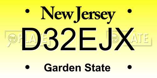 D32EJX New Jersey License Plate