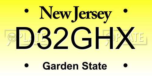 D32GHX New Jersey License Plate