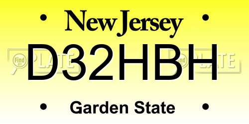 D32HBH New Jersey License Plate