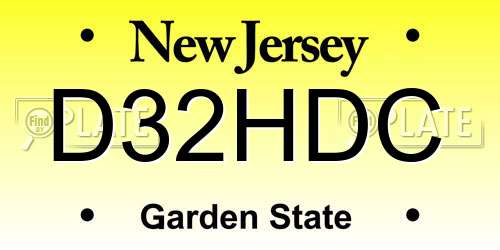 D32HDC New Jersey License Plate