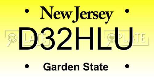D32HLU New Jersey License Plate