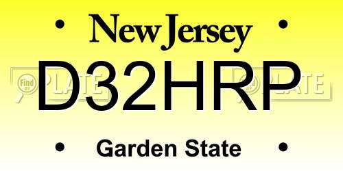 D32HRP New Jersey License Plate