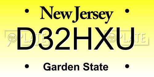 D32HXU New Jersey License Plate